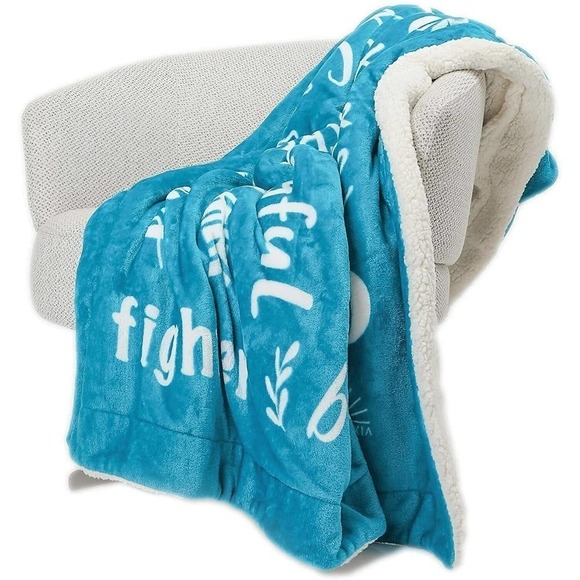 Theodoxia Positive Message Fluffy Blanket, Inspirational Faith Sherpa Throw - Picture 1 of 12